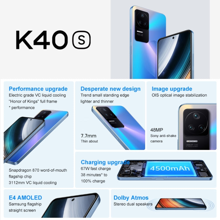 Redmi K40S 5G, RAM+ROM(12GB+256GB), Triple Back Cameras, Fingerprint Identification, 6.67 inch