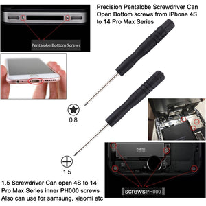 10 in 1 Repair Kits (4 x Screwdriver + 2 x Teardown Rods + 1 x Chuck + 2 x Triangle on Thick Slices + Eject Pin), 10 in 1