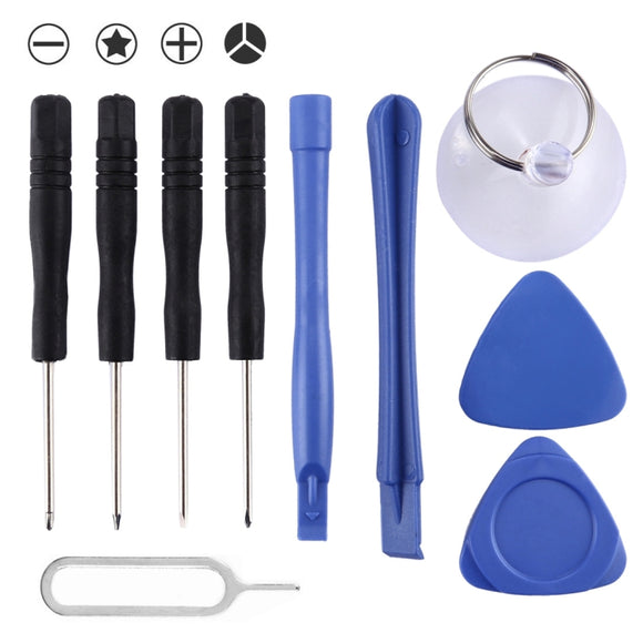 10 in 1 Repair Kits (4 x Screwdriver + 2 x Teardown Rods + 1 x Chuck + 2 x Triangle on Thick Slices + Eject Pin)