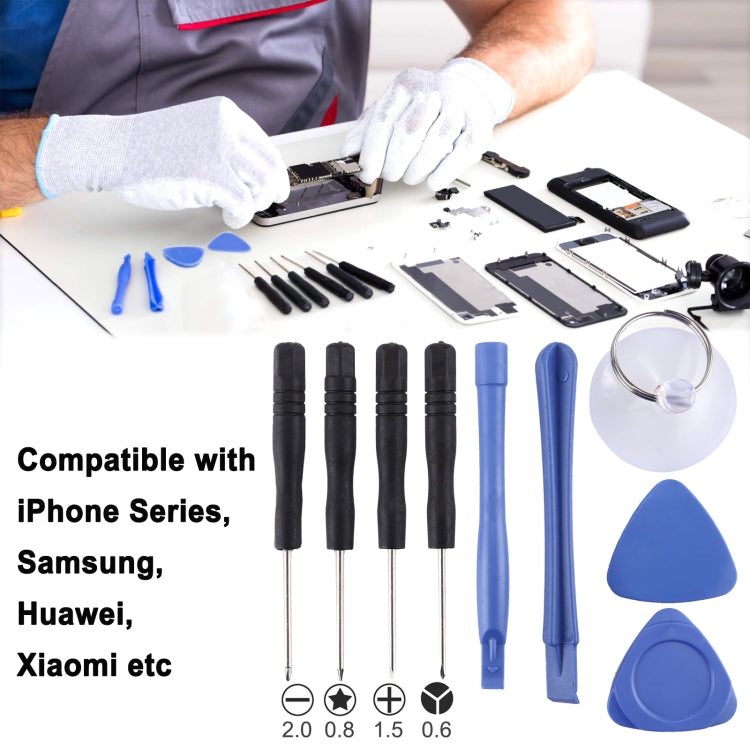 10 in 1 Repair Kits (4 x Screwdriver + 2 x Teardown Rods + 1 x Chuck + 2 x Triangle on Thick Slices + Eject Pin), 10 in 1