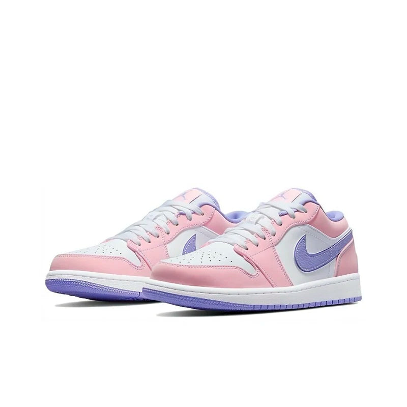 Original Air Jordan 1 Low "Cherry" Pink GS Size For Women's Non-Slip Low-Top Retro Classic Basketball Shoes Sneakers 554723-106