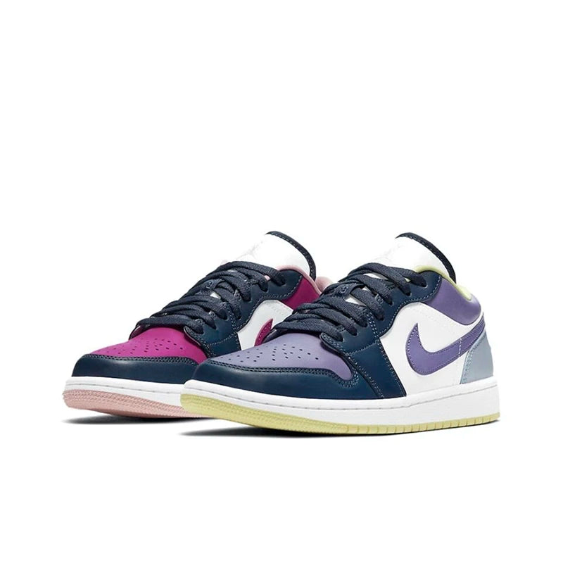 Original Air Jordan 1 Low "Cherry" Pink GS Size For Women's Non-Slip Low-Top Retro Classic Basketball Shoes Sneakers 554723-106