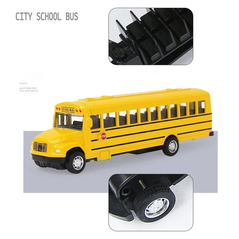 Diecast Alloy School Bus Kids Toy Car