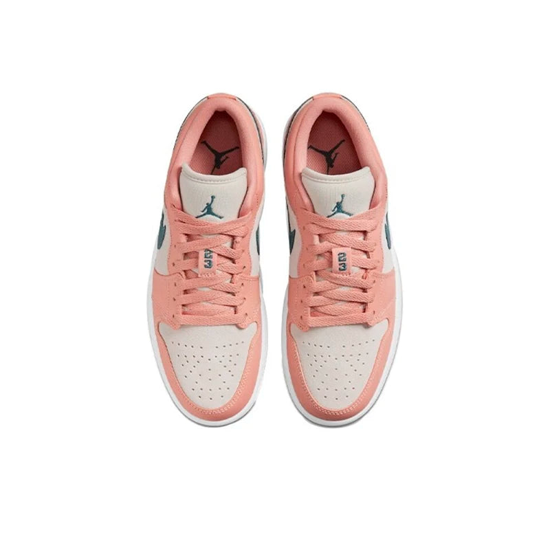 Original Air Jordan 1 Low "Cherry" Pink GS Size For Women's Non-Slip Low-Top Retro Classic Basketball Shoes Sneakers 554723-106