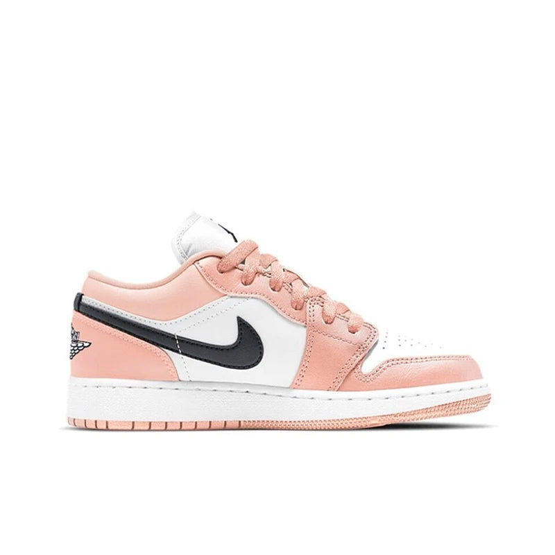 Original Air Jordan 1 Low "Cherry" Pink GS Size For Women's Non-Slip Low-Top Retro Classic Basketball Shoes Sneakers 554723-106