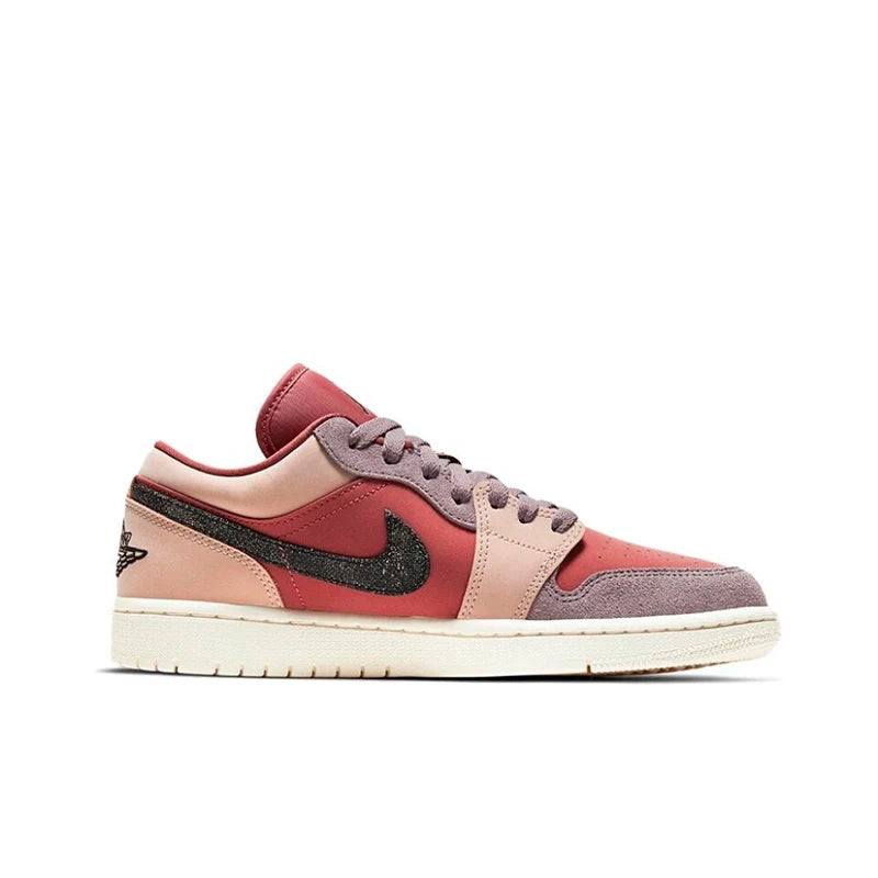 Original Air Jordan 1 Low "Cherry" Pink GS Size For Women's Non-Slip Low-Top Retro Classic Basketball Shoes Sneakers 554723-106