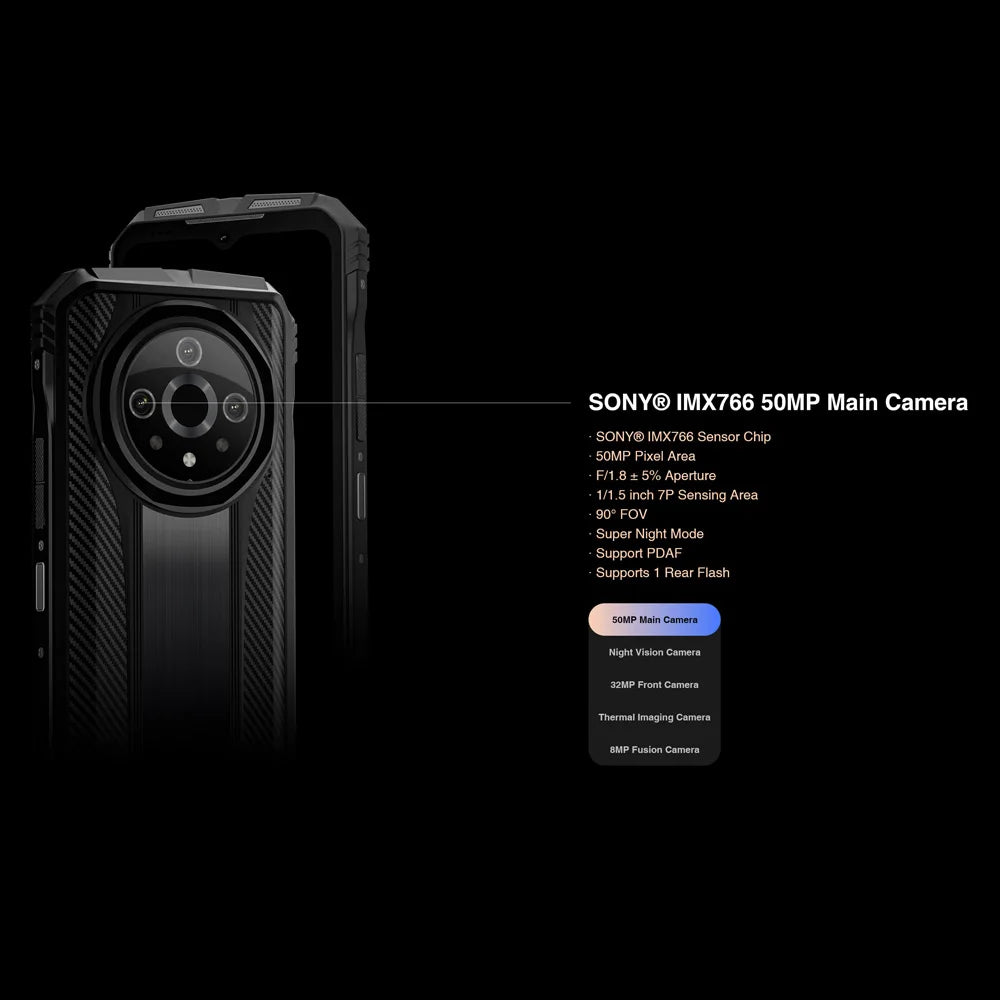 DOOGEE V31GT Rugged Phone 6.58” FHD Dimensity 1080 Octa Core 5G Thermal Imaging Night Mode 10800mAh 66W Fast Charging Phone