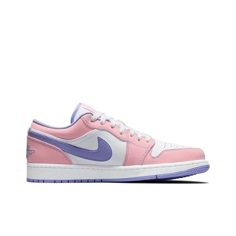 Original Air Jordan 1 Low "Cherry" Pink GS Size For Women's Non-Slip Low-Top Retro Classic Basketball Shoes Sneakers 554723-106