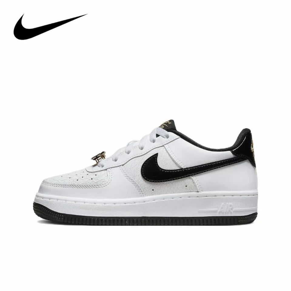 Nike Air Force 1 Low Black White Swoosh Casual Retro Sneakers For Men & Women