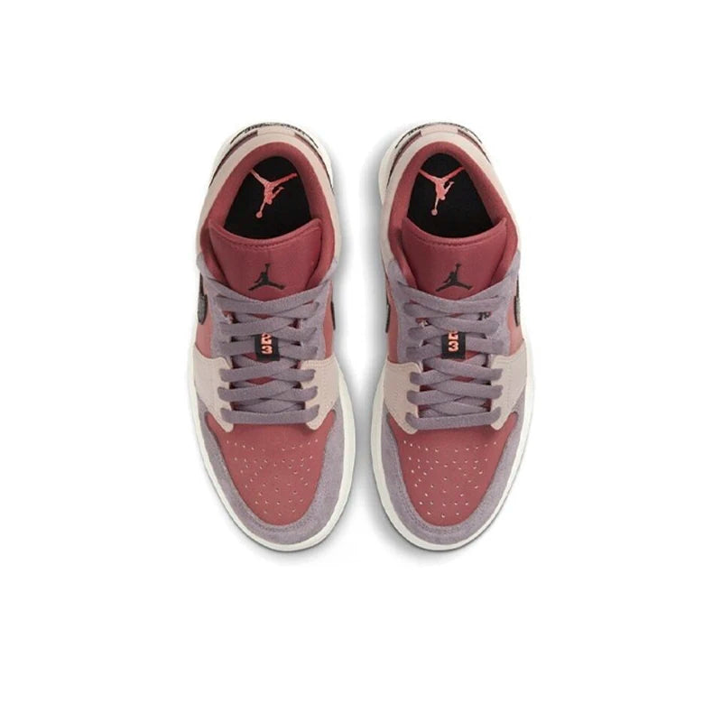 Original Air Jordan 1 Low "Cherry" Pink GS Size For Women's Non-Slip Low-Top Retro Classic Basketball Shoes Sneakers 554723-106