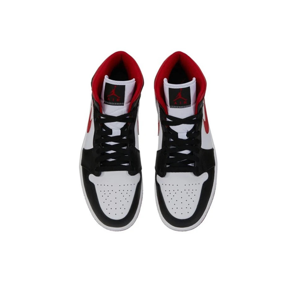 Air Jordan 1 Mid 'Chicago' Red and White For Men Classic Retro Basketball Sneakers Shoes