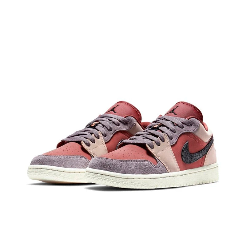 Original Air Jordan 1 Low "Cherry" Pink GS Size For Women's Non-Slip Low-Top Retro Classic Basketball Shoes Sneakers 554723-106