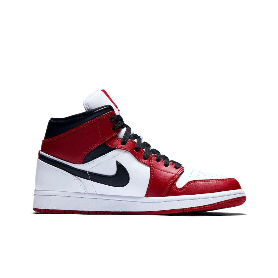 Air Jordan 1 Mid 'Chicago' Red and White For Men Classic Retro Basketball Sneakers Shoes