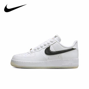 Nike Air Force 1 Low Black White Swoosh Casual Retro Sneakers For Men & Women