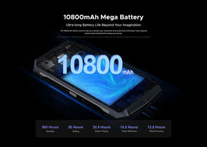 DOOGEE S118 Rugged Smartphone 4G Android 14 512GB ROM Mobile Phone 10800mAh 33W Fast Charging 50MP Triple Camera Cellphone NFC