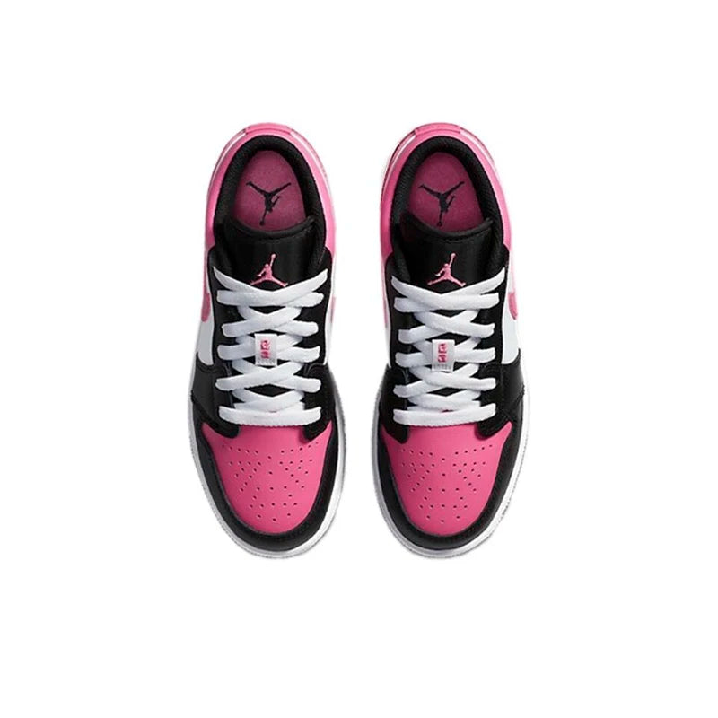 Original Air Jordan 1 Low "Cherry" Pink GS Size For Women's Non-Slip Low-Top Retro Classic Basketball Shoes Sneakers 554723-106