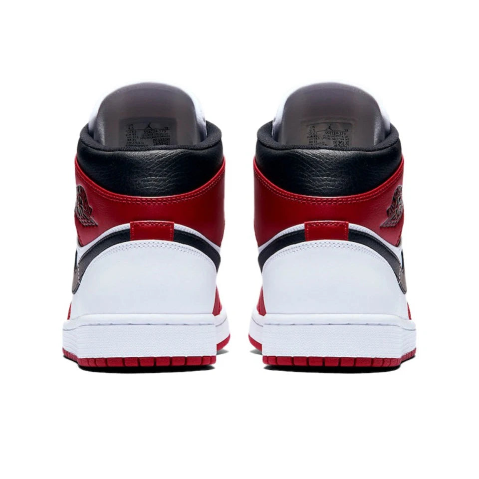 Air Jordan 1 Mid 'Chicago' Red and White For Men Classic Retro Basketball Sneakers Shoes