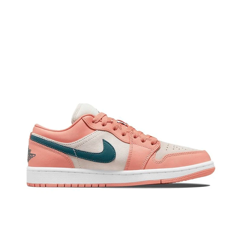 Original Air Jordan 1 Low "Cherry" Pink GS Size For Women's Non-Slip Low-Top Retro Classic Basketball Shoes Sneakers 554723-106