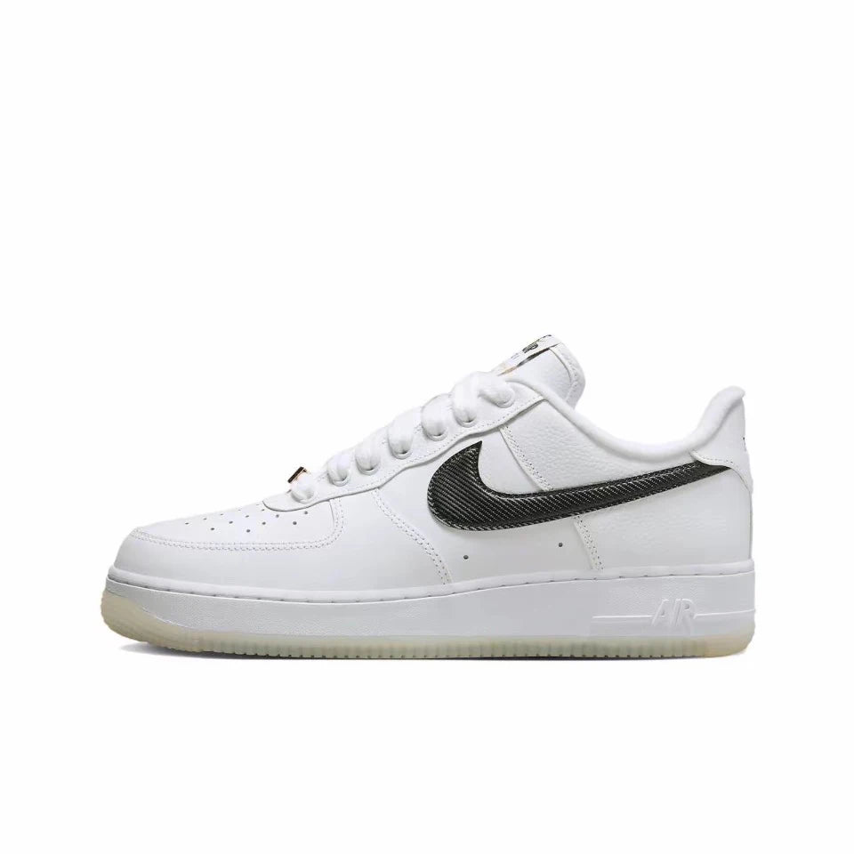 Nike Air Force 1 Low Black White Swoosh Casual Retro Sneakers For Men & Women