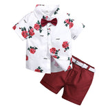 Summer Boys Print Short Sleeve Shirt + Shorts Set