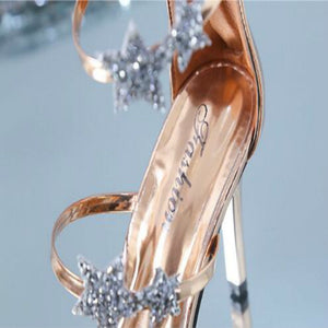 Sexy Peep Toe Five Pointed Star High Heels Sandals Wedding Shoes