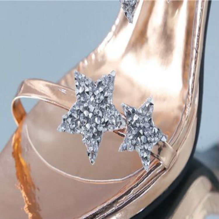 Sexy Peep Toe Five Pointed Star High Heels Sandals Wedding Shoes