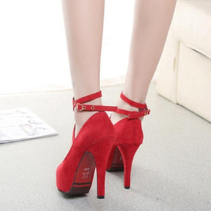 Women Shoes Round Toe Stiletto High Heels