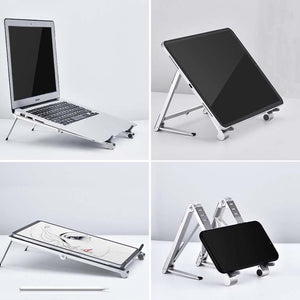 Metal Laptop Stand Computer Cooling Folding Mini Flat Raised Bracket