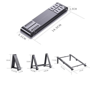 Metal Laptop Stand Computer Cooling Folding Mini Flat Raised Bracket