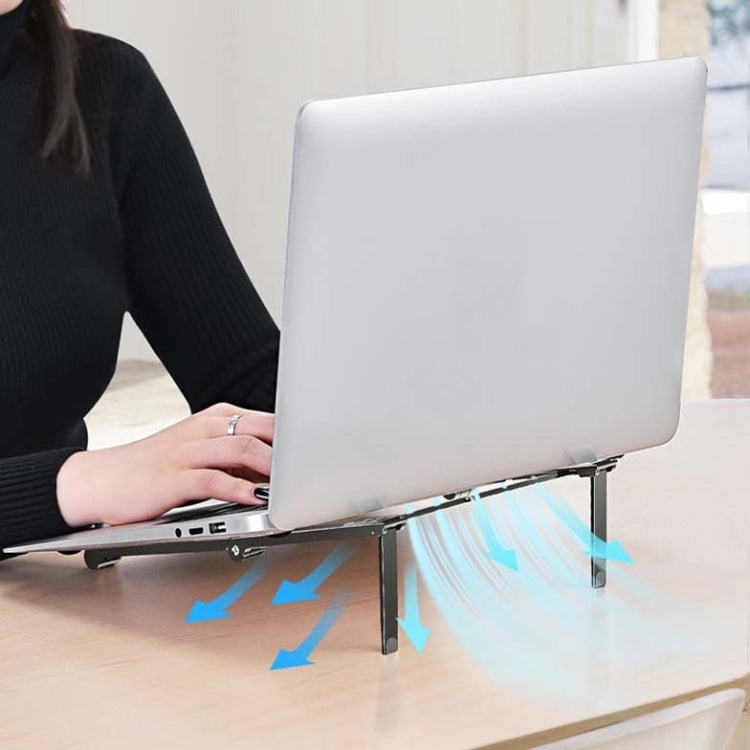 Metal Laptop Stand Computer Cooling Folding Mini Flat Raised Bracket