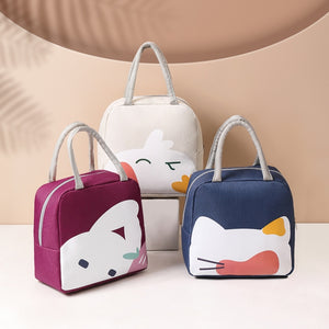 QW001 Cartoon Thick Aluminum Foil Lunch Bag Student Lunch Box Handbag Insulated Bag