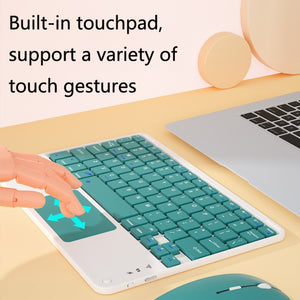 871 9.7 Inch Portable Wireless Bluetooth Keyboard With Touch Screen IPad + Mouse Set for iPad