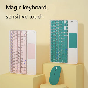 871 9.7 Inch Portable Wireless Bluetooth Keyboard With Touch Screen IPad + Mouse Set for iPad