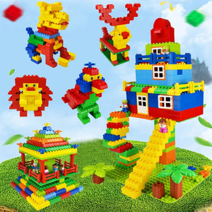 Children Assembling Building Block Toy Set