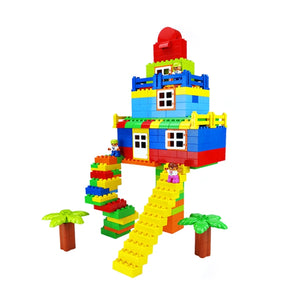 Children Assembling Building Block Toy Set