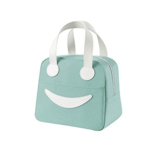 Smiley Lunch Bag with Leather Handles, Size: