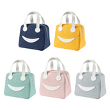 Smiley Lunch Bag with Leather Handles, Size: