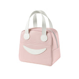 Smiley Lunch Bag with Leather Handles, Size: