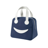 Smiley Lunch Bag with Leather Handles, Size: