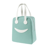 Smiley Lunch Bag with Leather Handles, Size: