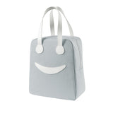 Smiley Lunch Bag with Leather Handles, Size: