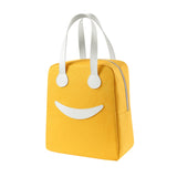 Smiley Lunch Bag with Leather Handles, Size: