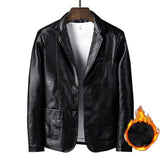 Men Slim Fit Business Casual Motorcycle Leather Jacket, Series 1