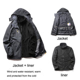 LSM-121 Men Autumn And Winter Jackets Grab Fleece Inner Lining Outdoor Hiking Clothes, Series 2