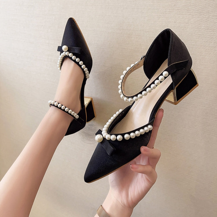 Pointed Toe Chunky Heel High Heels Single Shoes Women Buckle Sandals