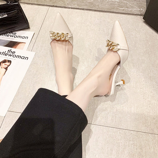 Baotou High-heeled Muller Slippers Women Outerwear Summer Stiletto Sandals