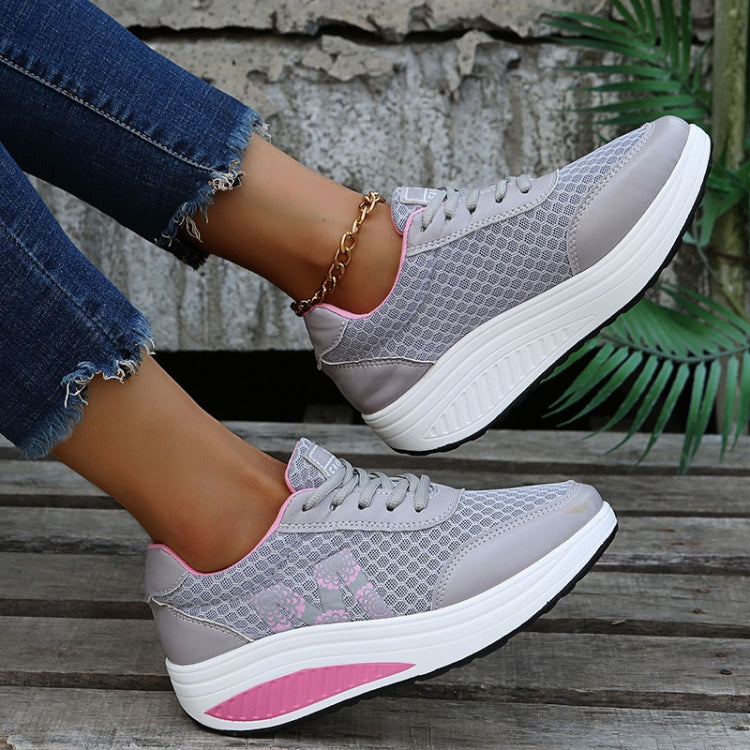 Womens Sneakers Thick Bottom Platform Shoes Mesh Breathable Rocker Shoes, Series 1