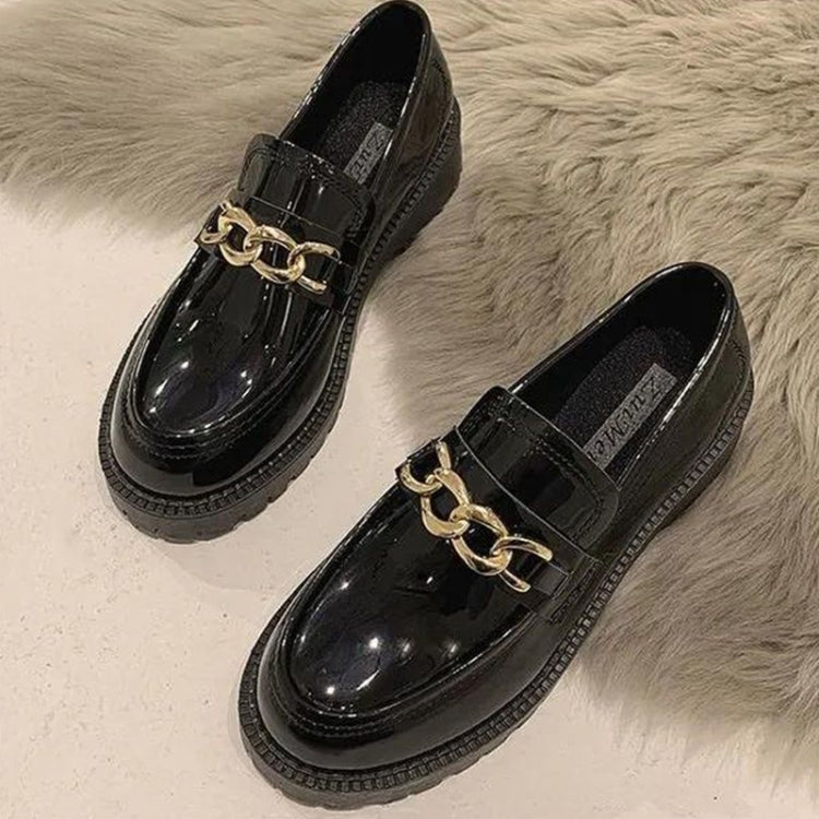 Slip-On Loafers Flat Preppy Style Women Leather Shoes