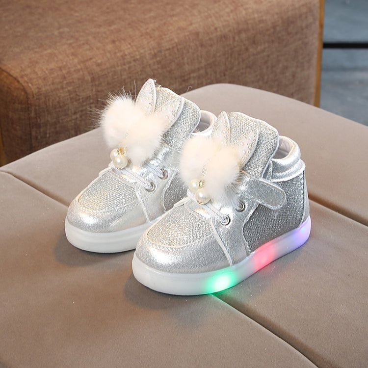 Cartoon Children Shoes Colorful Diamonds With LED Light Light-Up Baby Footwear