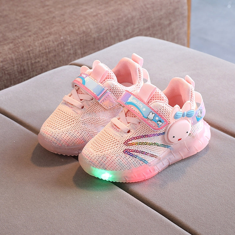 WISDOMFROG Children Light-Up Shoes Flying Weave Breathable Girls And Boys Soft Bottom Sneakers